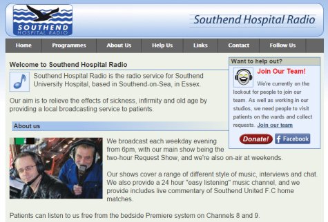 Southend Hospital Radio Website 2010