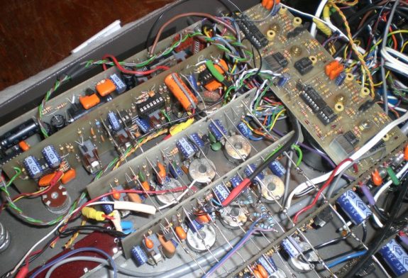 The internal workings of the Alice 828 mixer in Studio 2